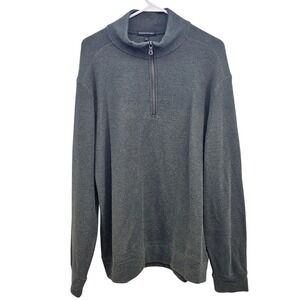Banana Republic Mens Large Gray Blue Quarter Zip Pullover Sweater 179912